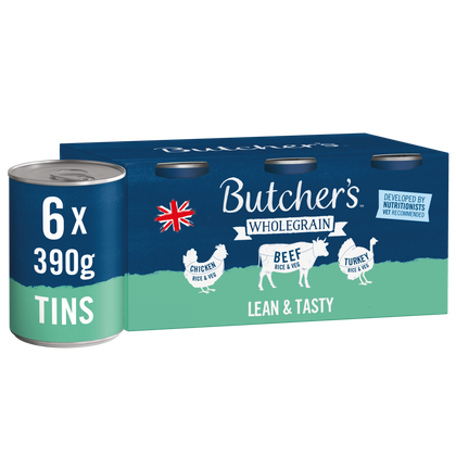 Butcher's Lean & Tasty Adult Wet Dog Food in Tins - Chicken, Beef & Turkey