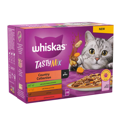 Whiskas 1+ Country Collection Mix Adult Wet Cat Food Pouch in Gravy