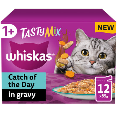 Whiskas Whiskas Gravy Cod Salmon Tuna Whitefish Adult pet food packaging