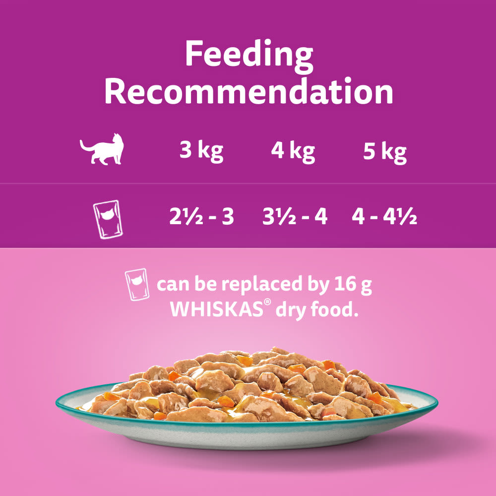 Whiskas 1+ Catch of the Day Mix Adult Wet Cat Food Pouches in Gravy