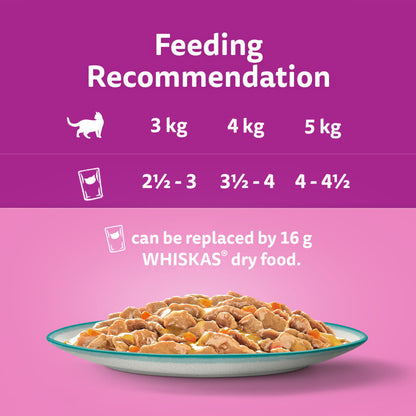 Whiskas 1+ Catch of the Day Mix Adult Wet Cat Food Pouches in Gravy