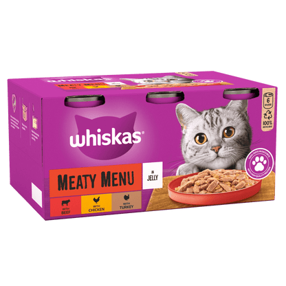 Whiskas Meaty Menu in Jelly 1+ Adult Wet Cat Food Tin