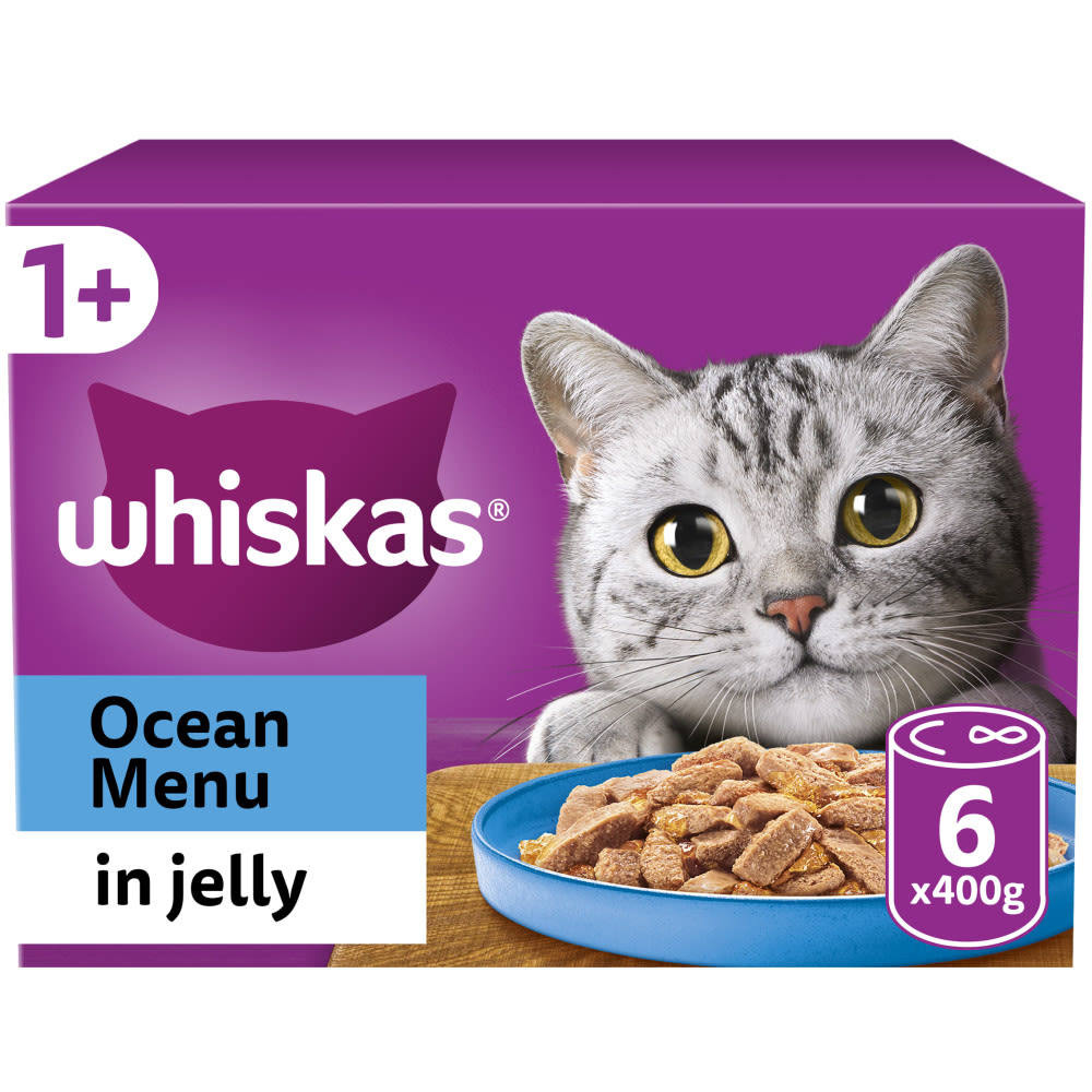 Whiskas Ocean Menu Adult Wet Cat Food in Jelly Tin