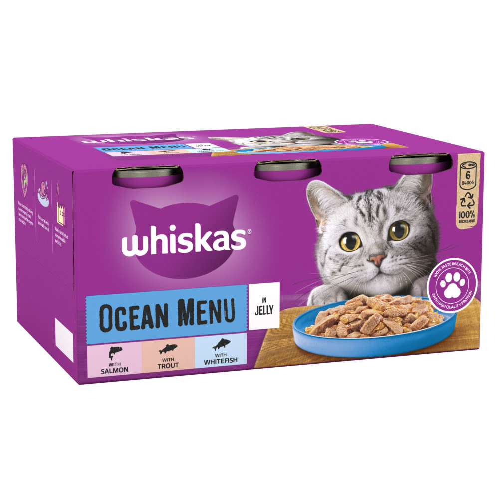 Whiskas Ocean Menu Adult Wet Cat Food in Jelly Tin