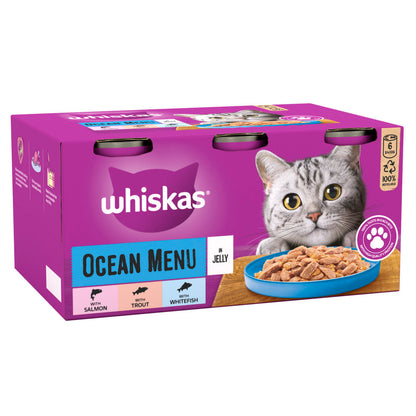 Whiskas Ocean Menu Adult Wet Cat Food in Jelly Tin