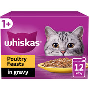 Whiskas 1+ Poultry Feasts Adult Wet Cat Food Pouches in Gravy