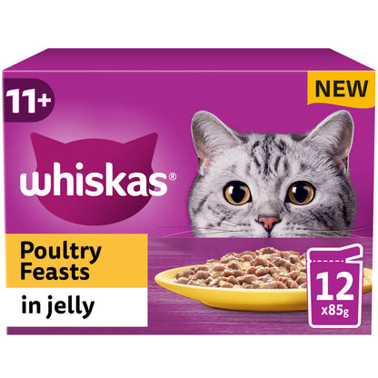 Whiskas 11+ Poultry Feasts Senior Wet Cat Food Pouches in Jelly