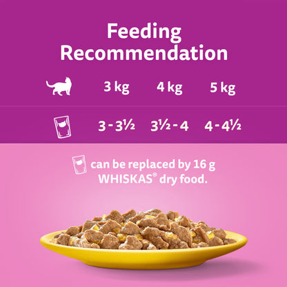 Whiskas 11+ Poultry Feasts Senior Wet Cat Food Pouches in Jelly