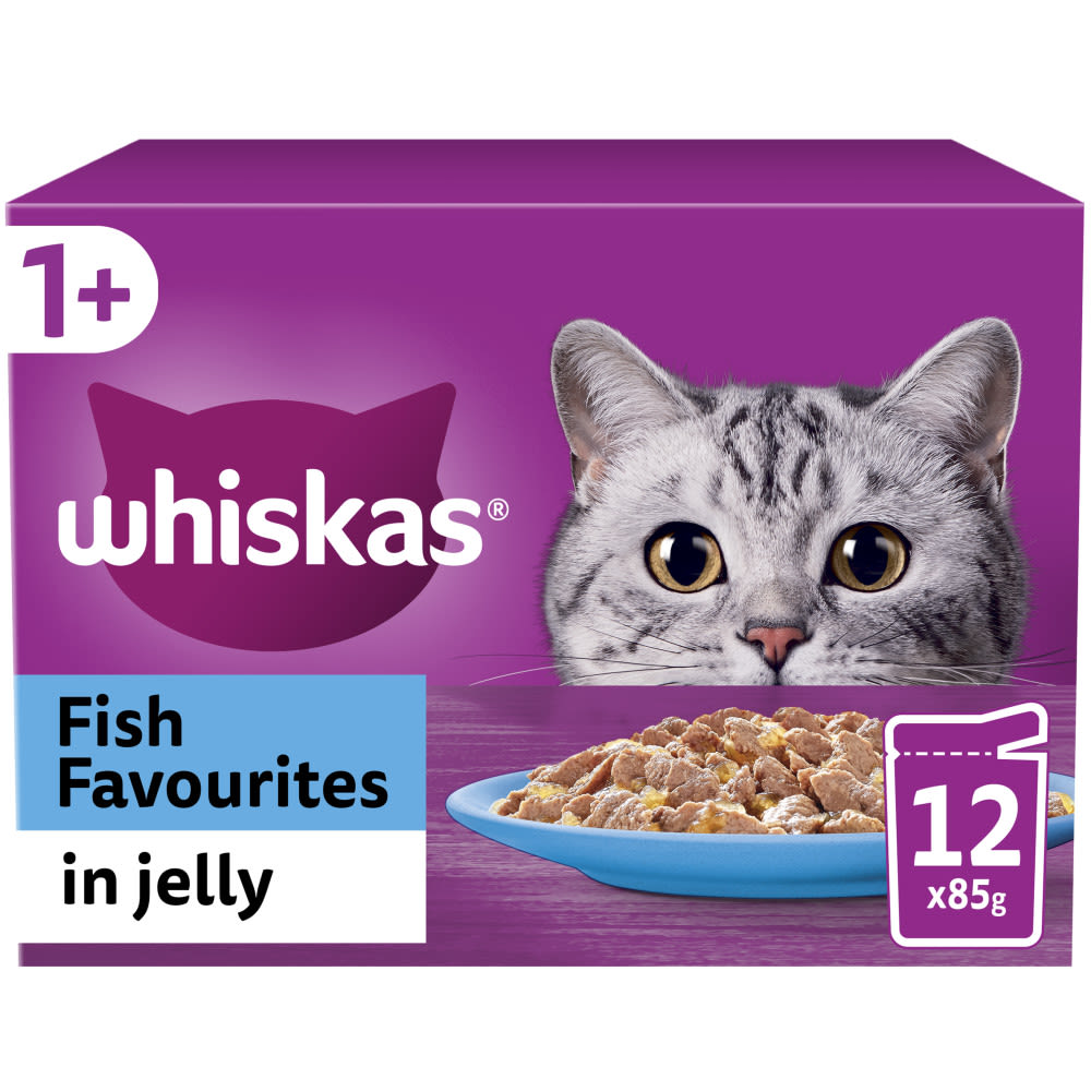 Whiskas Whiskas Favourites Cod Salmon Tuna Whitefish Adult Wet Cat Food pet food packaging