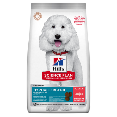 Hill's Hill'S Medium Science Plan Ha Salmon Tuna pet food packaging