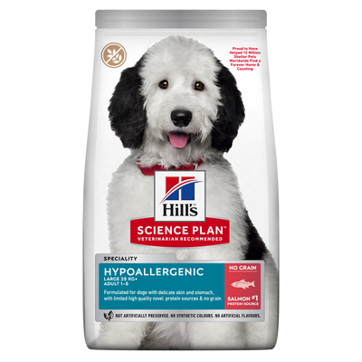 Hill's Hill'S Large Science Plan Ha Salmon Tuna pet food packaging