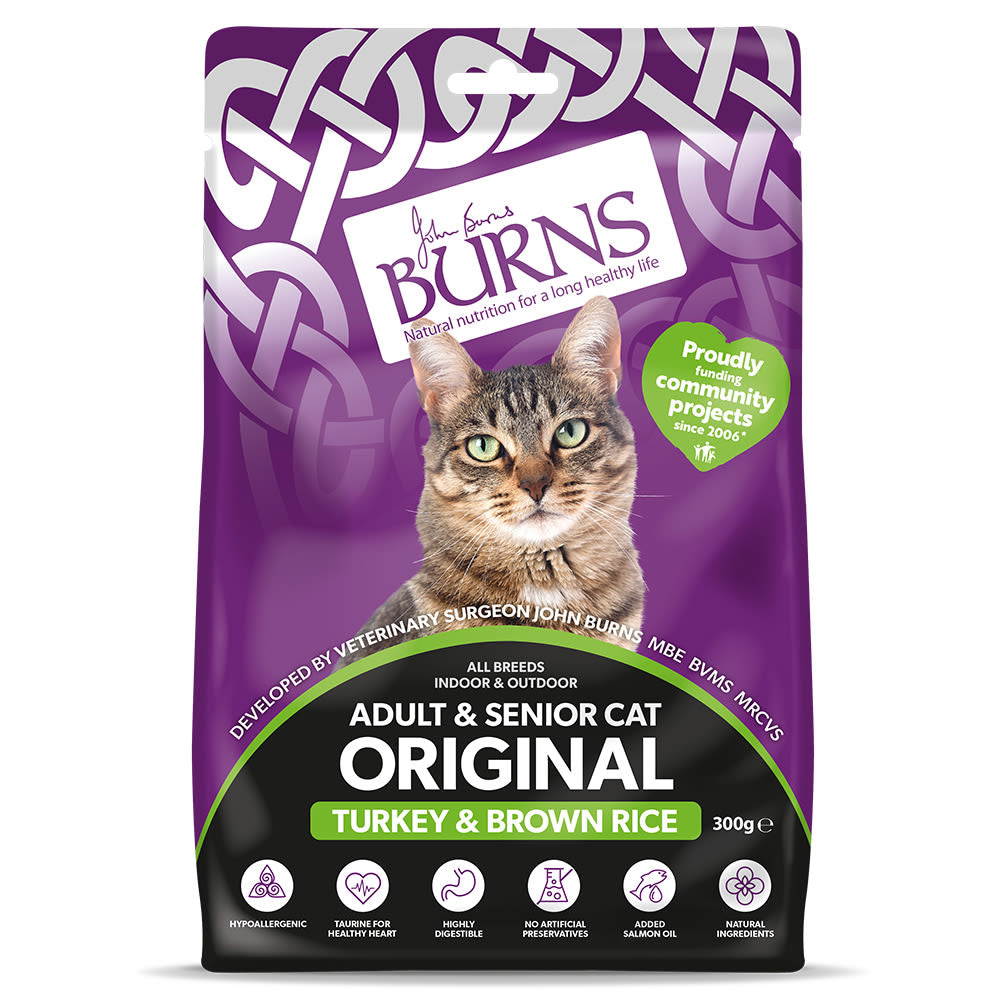 Burns Original Adult/Senior Dry Cat Food - Turkey & Brown Rice