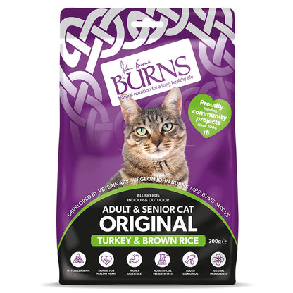 Burns Original Adult/Senior Dry Cat Food - Turkey & Brown Rice