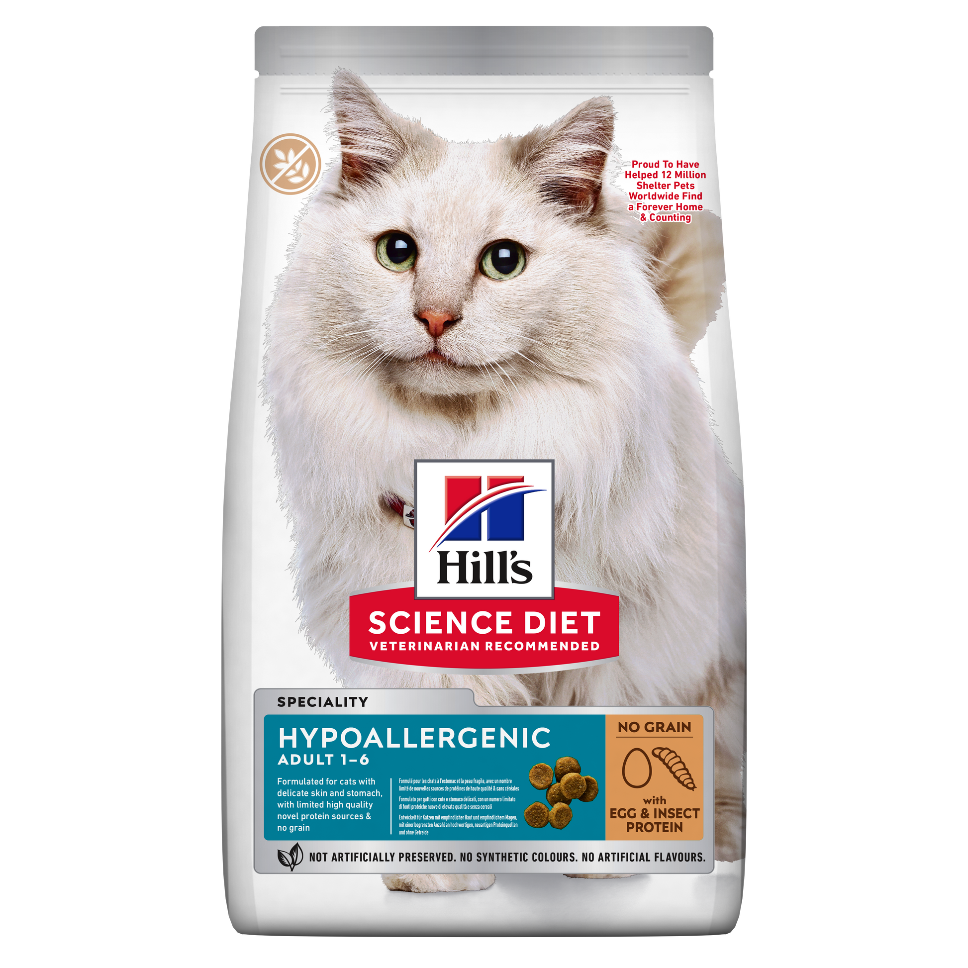Hill's Pet Nutrition Hill'S Pet Nutrition Hill Science Plan Hypoallergenic Adult Dry Cat Food pet food packaging