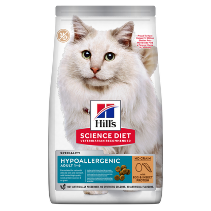 Hill's Science Plan Hypoallergenic Insect & Egg Adult Dry Cat Food
