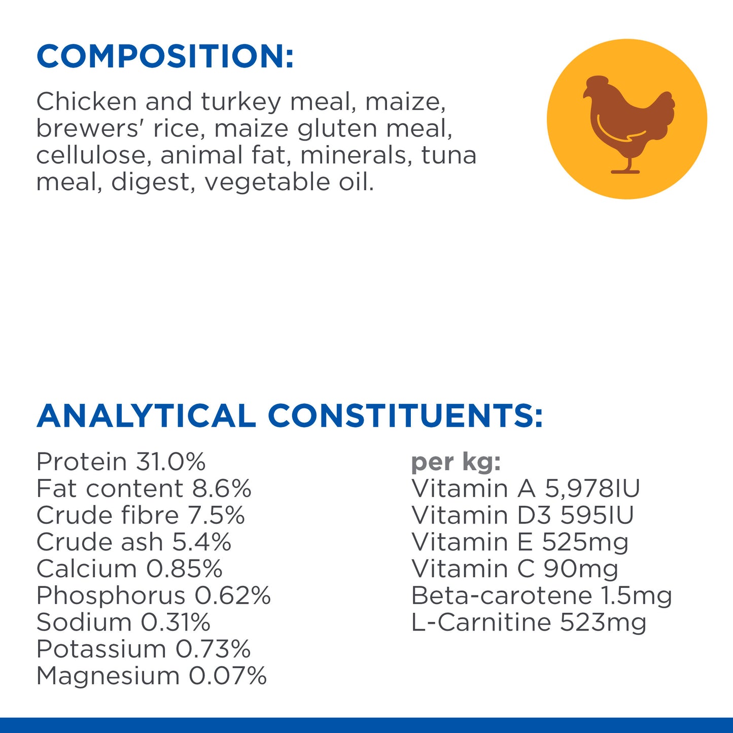Hill's Science Plan Light Mature Adult Dry Cat Food - Chicken