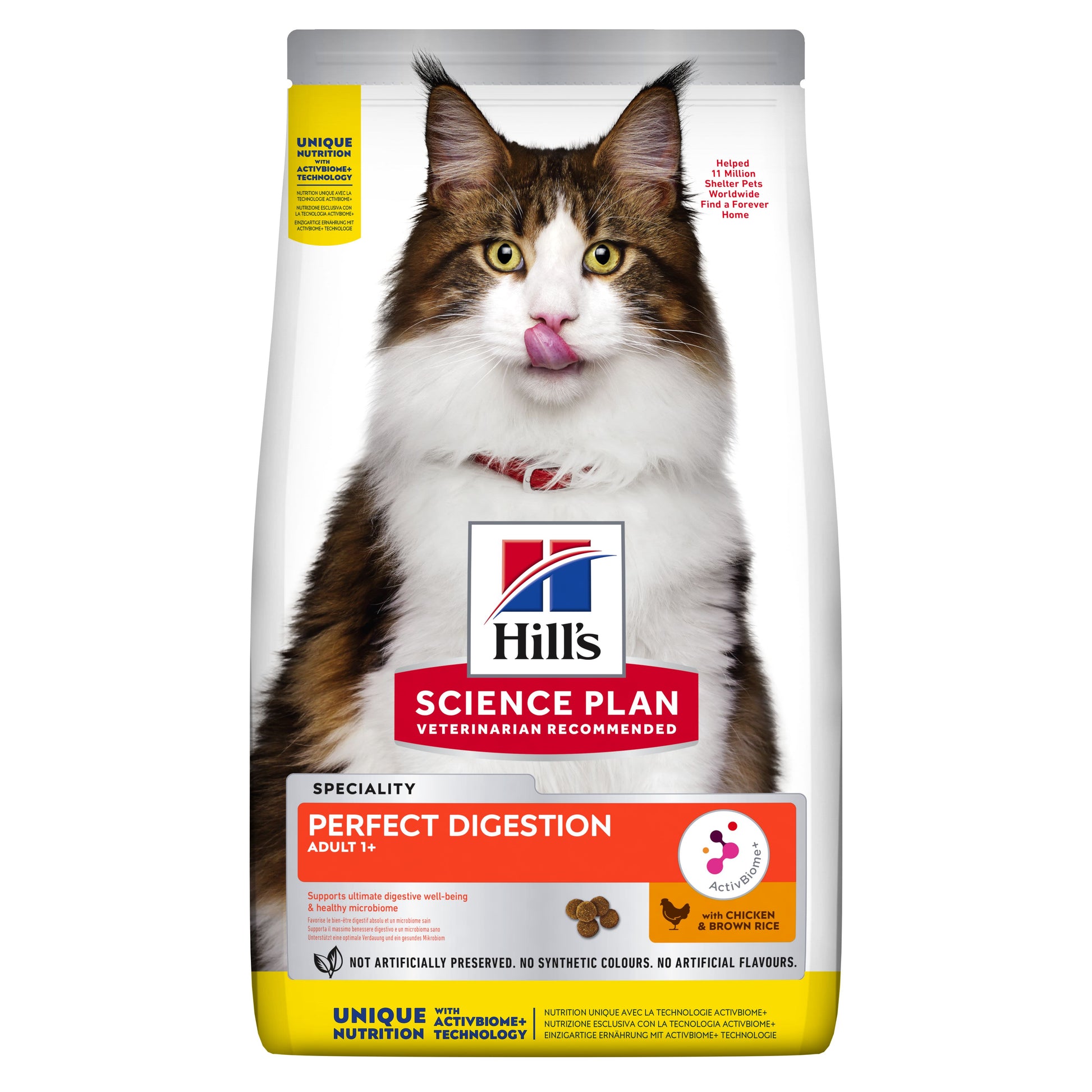 Hill's Pet Nutrition Hill'S Pet Nutrition Hill Science Plan Digestion Brown Chicken Adult Dry Cat Food pet food packaging