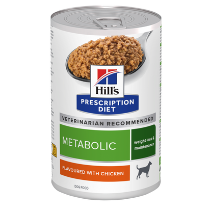 Hill's Prescription Diet Metabolic Weight Management Wet Dog Food - Chicken 12 x 370g