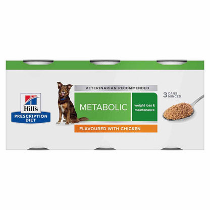 Hill's Prescription Diet Metabolic Weight Management Wet Dog Food - Chicken 12 x 370g