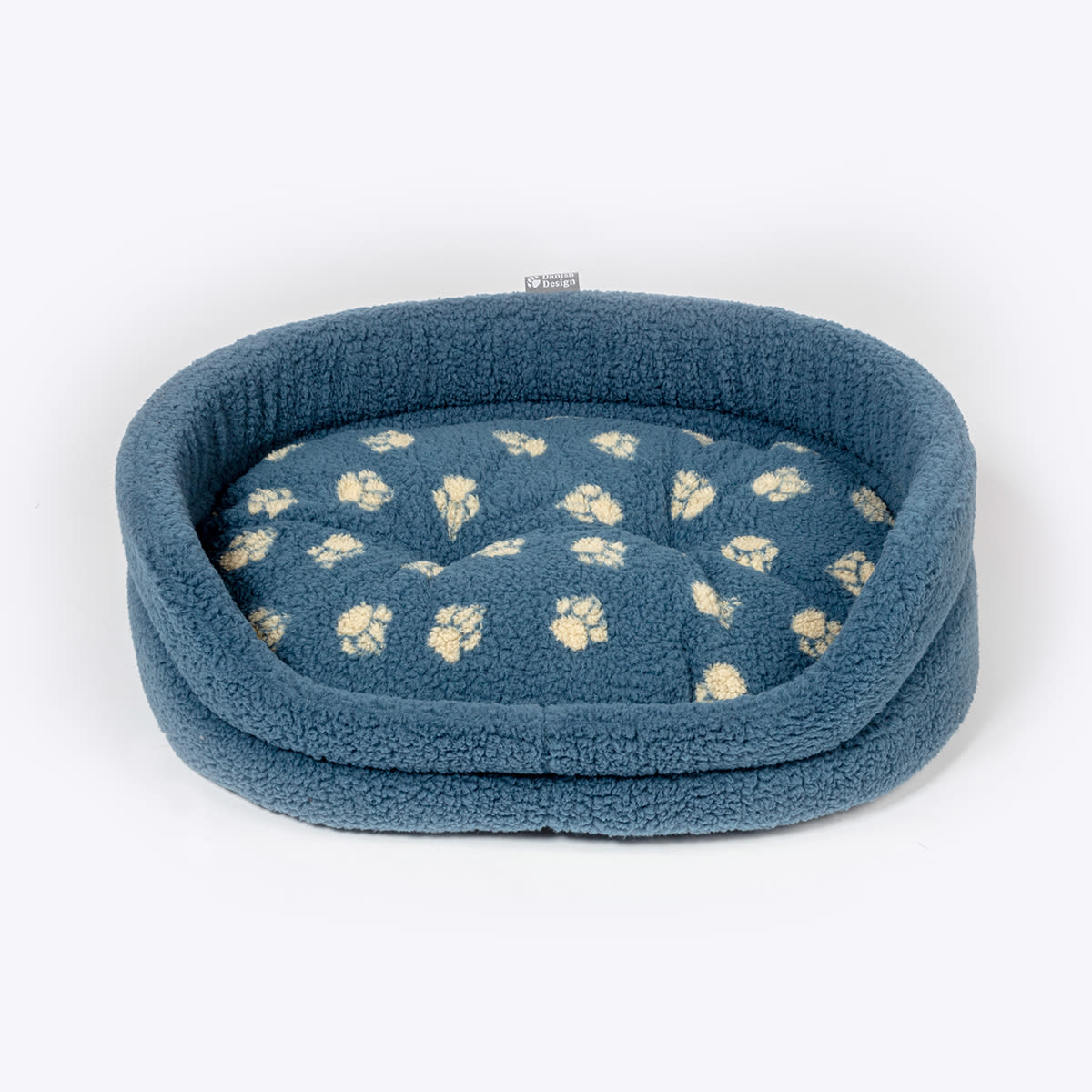 Danish Design Sherpa Fleece Harbour Paw Slumber Blue Adult Dog Bed