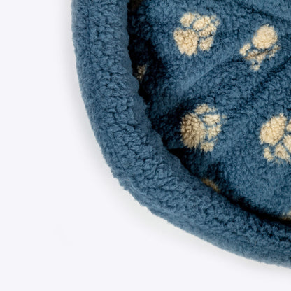 Danish Design Sherpa Fleece Harbour Paw Slumber Blue Adult Dog Bed