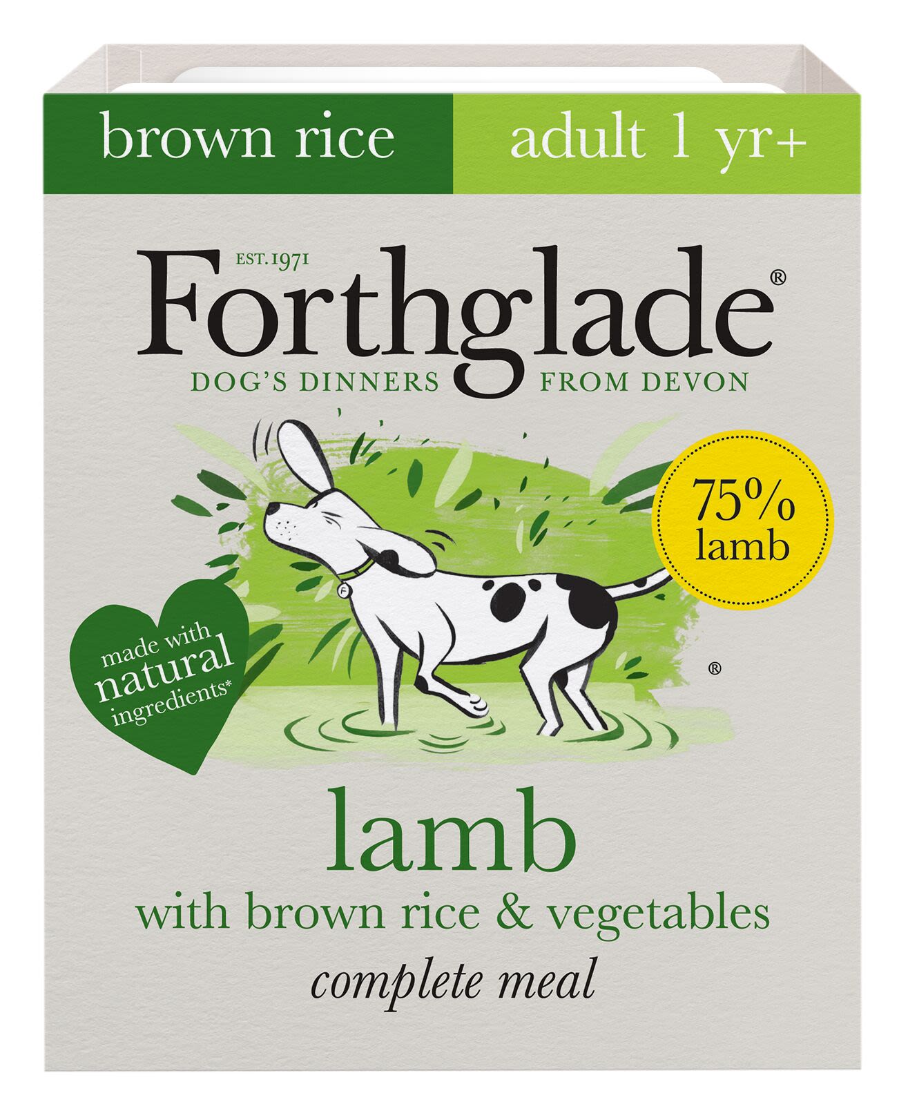 Forthglade Forthglade Brown Veg Lamb Adult Wet Dog Food pet food packaging