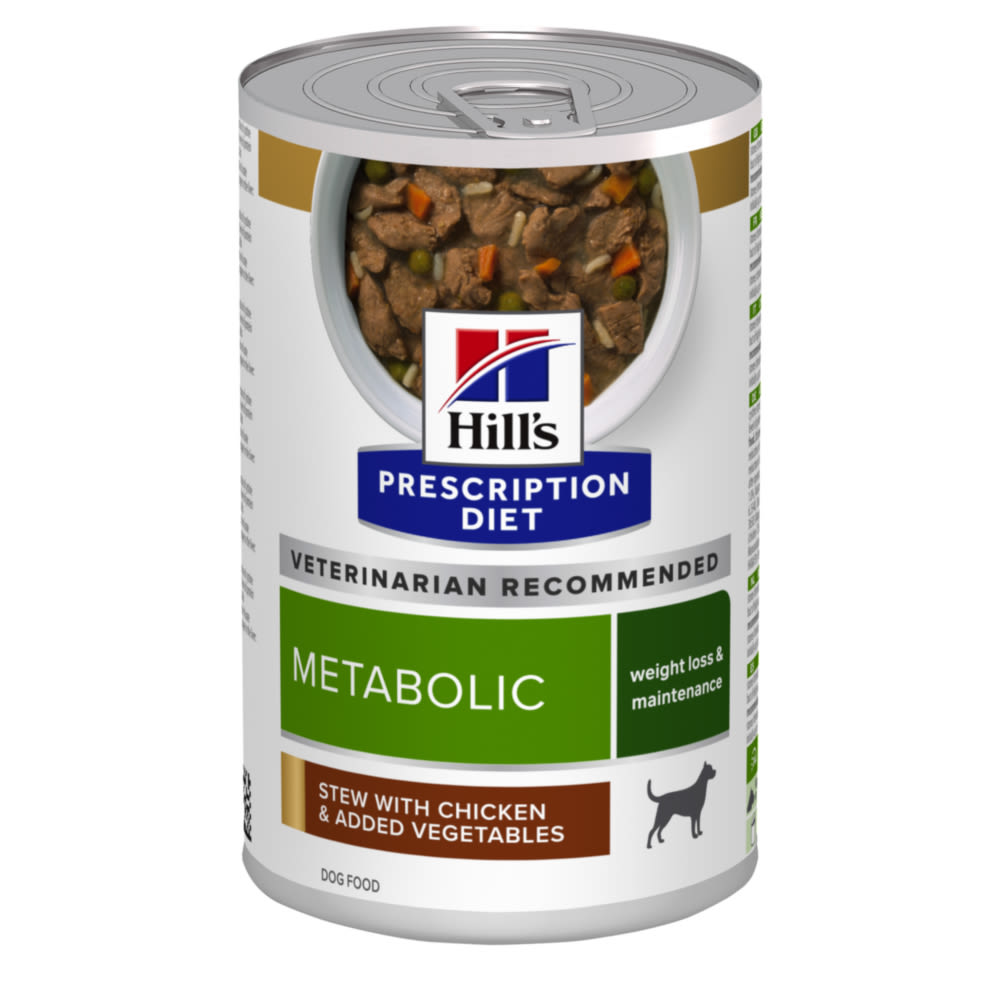 Hill's Pet Nutrition Hill'S Pet Nutrition Metabolic Weight Management Stew Added Chicken Adult Wet Dog Food pet food packaging