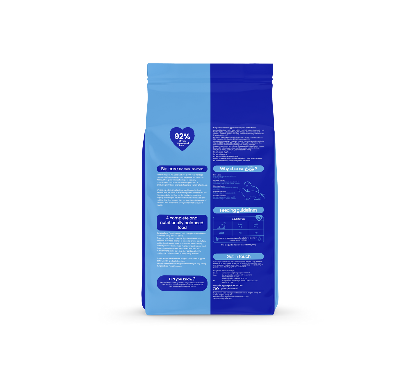 Burgess Excel Complete Nutritionally Balance Ferret Nuggets