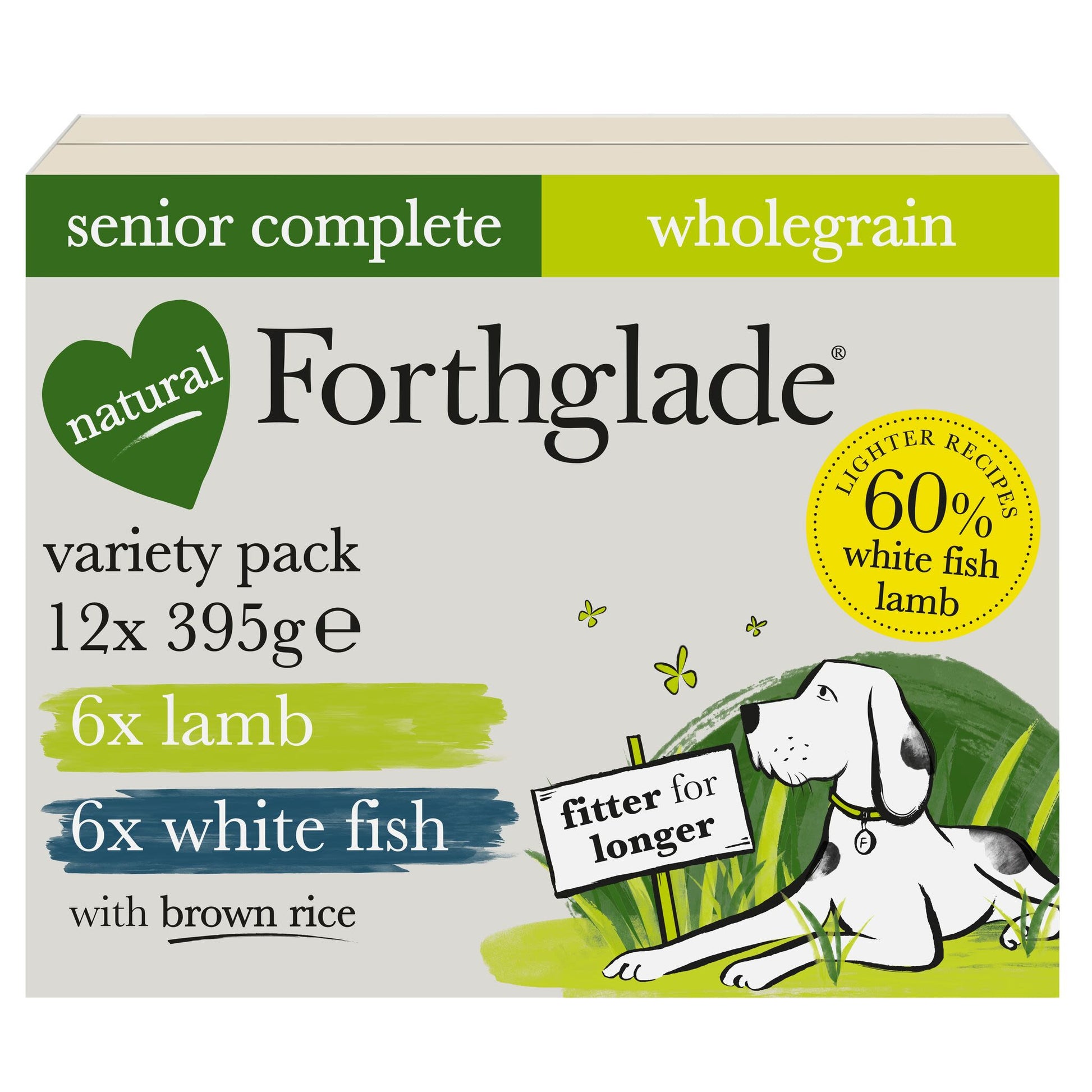 Forthglade Forthglade Wholegrain Lamb Salmon Senior Wet Dog Food pet food packaging