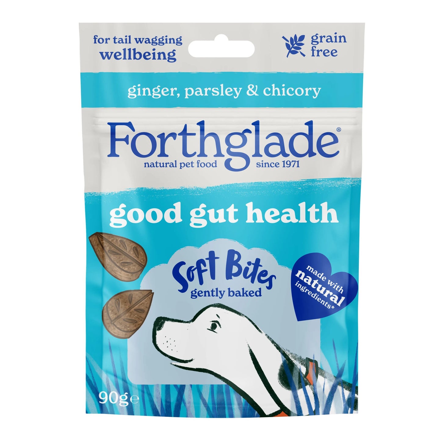 Forthglade Functional Digestive Health Natural Soft Bites Dog Treats - Ginger, Parsley & Chicory