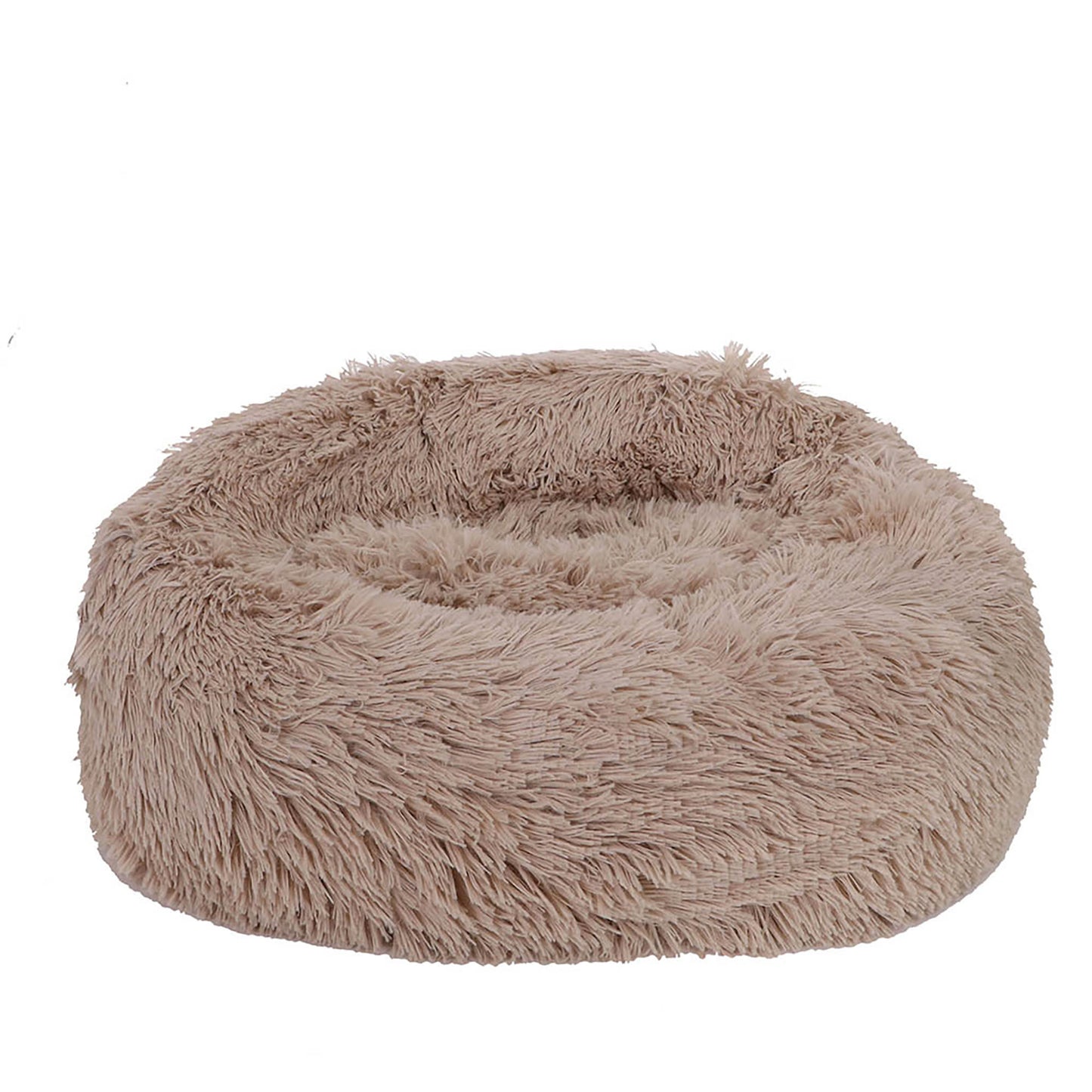 Dream Paws Anxiety Reducing Plush Dog & Cat Bed with Bear Toy - Brown