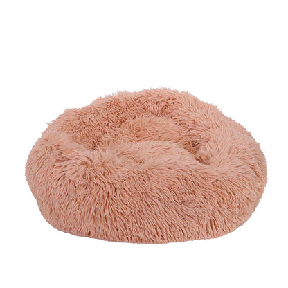 Dream Paws Anxiety Reducing Plush Dog & Cat Bed with Pig Toy - Pink