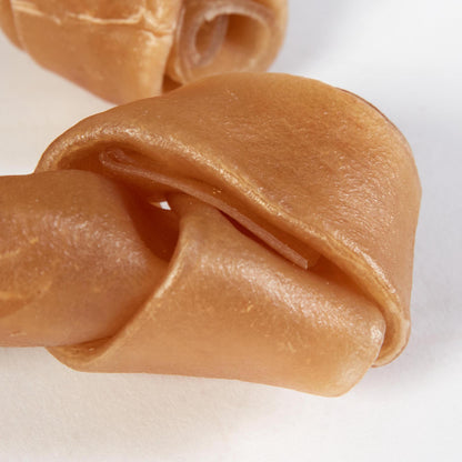 Tasty & Meaty Rawhide Chewy Knotted Bone 100% Natural Adult Dog Treats | 10-Pack