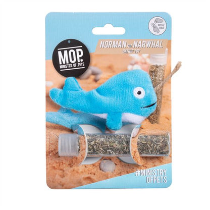 Ministry of Pets Norman the Narwhal Catnip Tube Cat Toy