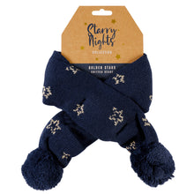 Starry Nights Gold Star Print Dog Scarf