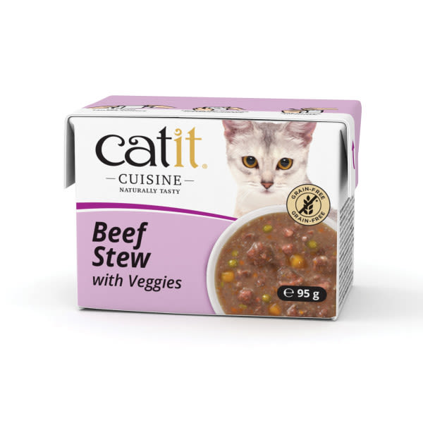 Catit Catit Cuisine Stew Veggies Complementary Beef Adult Wet Cat Food pet food packaging