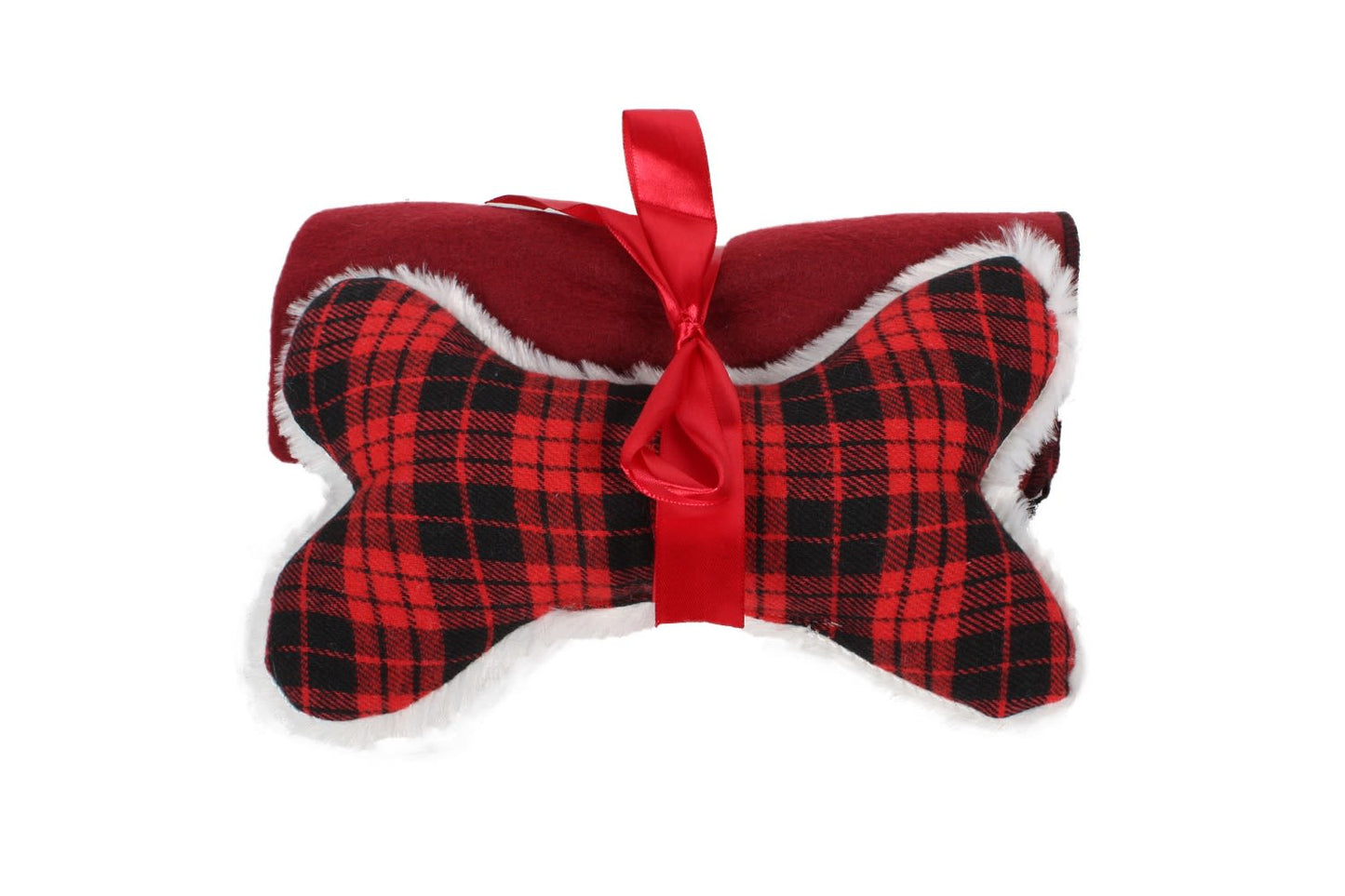 Dream Paws Checked Dog Bundle Bed With Blanket & Toy