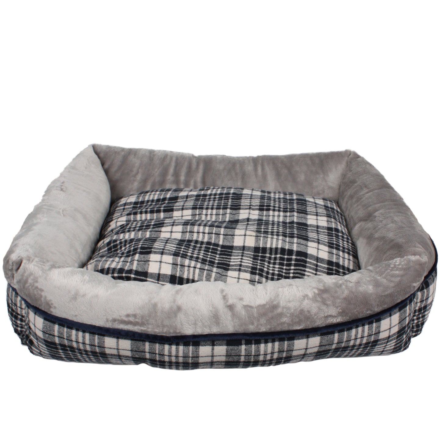 Dream Paws Grey Checked Dog Sofa Bed