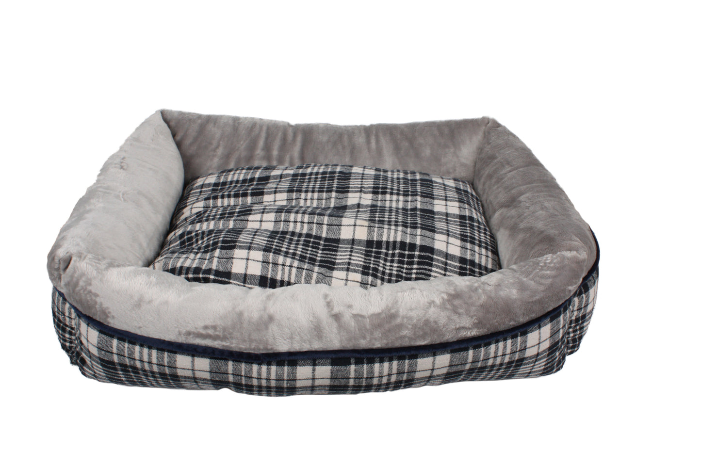 Dream Paws Grey Checked Dog Sofa Bed