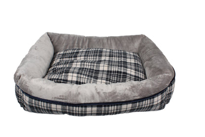 Dream Paws Grey Checked Dog Sofa Bed