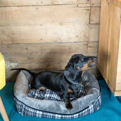 Dream Paws Grey Checked Dog Sofa Bed