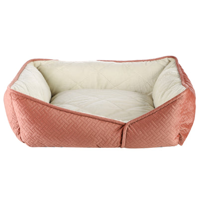 Dream Paws Coral Pink Geometric Shape Dog Sofa Bed