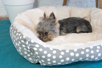 Dream Paws Scalloped Grey Dog Bed