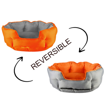 Dream Paws Reversible Water Resistant Grey Dog Travel Bed