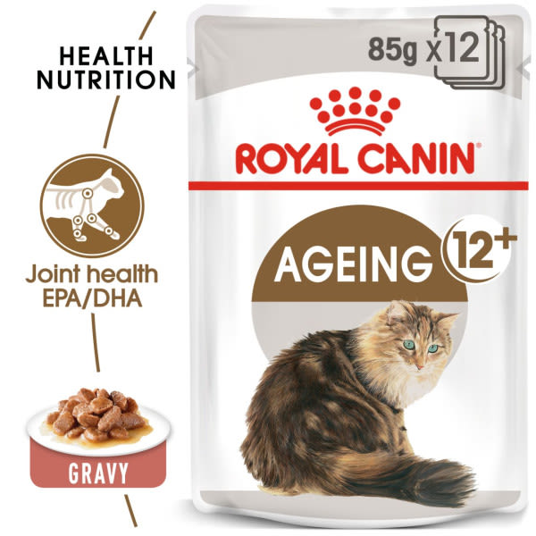 Royal Canin Feline Health Nutrition Ageing 12+ in Gravy Senior Wet Cat Food