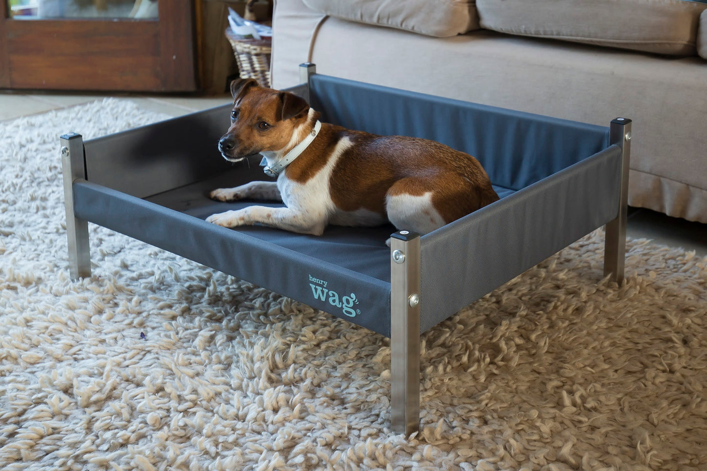 Henry Wag Elevated Grey Dog Bed