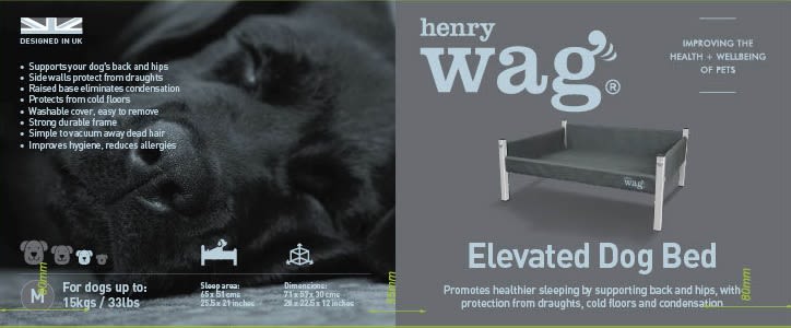 Henry Wag Elevated Grey Dog Bed