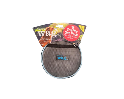 Henry Wag Snaffle Set Pack Folding Grey Dog Travel Bowls