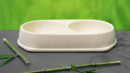 Bamboo Bowl Natural Cat & Dog Double Bowl