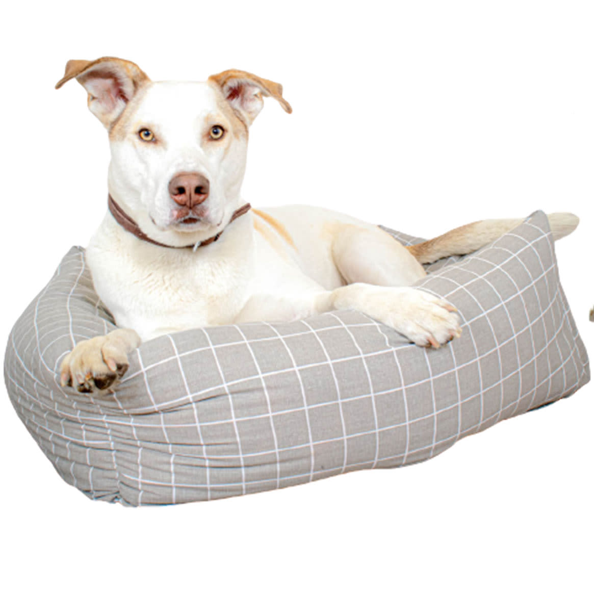 Dream Paws Check Sofa Grey Pet Bed
